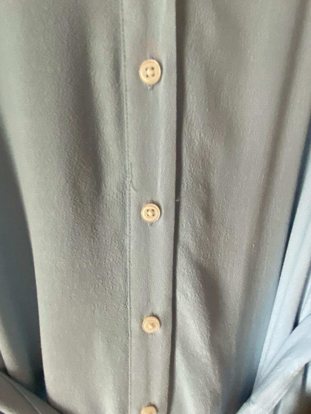 J. Crew Handkerchief hem shirt-dress Pale Blue Button-Front Tie-Waist Midi Dress - Picture 5 of 6